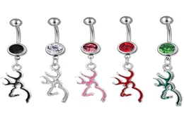 D0067 Browning Deer Belly Butly Button Ring Mix Colours0122521127