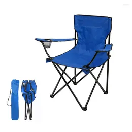 Camp Furniture Outdoor Folding Camping Chair With Armrest And Cup Holder Portable Lightweight For Garden BBQ Beach Picnic Fishing