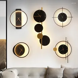 Wall Lamp Modern Simple Clock LED Creative Living Room Cafe Lighting Equipment Nordic Retro Industrial Style Design Decoration