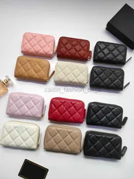 Çantalar Lüks C Tasarımcı Kart Tutucular Katlama Klasik Desen Havyar Kuzu Dinek Toptan Siyah Kadın Küçük Mini Cüzdan Boxescaitlin_fashion_BAGS