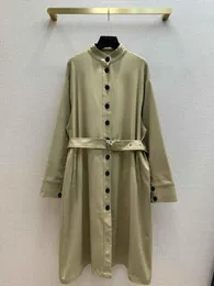 Damen-Trenchcoats, runder Kragen, Khaki, Cape-Stil, einreihiger Mantel, ausgestellte Ärmel, Design, stilvoll und sympathisch, lange Version