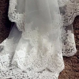 Bridal Welles Białe akcesoria ślubne z kości słoniowej koronka 3M Katedra długość narzeczonej Mantilla