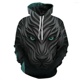 Hoodies للرجال 2023 Autumn 3D مقنع معطف مخصص للحيوانات نمط الرعب سترة الوالدين الطفل نفسه