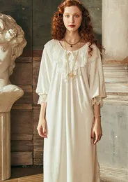 Women's Sleepwear Nightgown Ladies Retro Dress Elegant Homeweare Women Autumn Winter 2023 Long-sleeved Long Nightdress