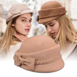 Breite Krempe Hüte Eimer 100 Wolle Baskenmütze Winter Baskenmütze Filz Floral Damen Filz Französische Baskenmütze Beanie Fedora Hut Winterblume 230831