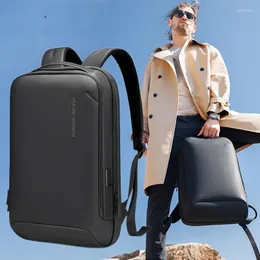 Ryggsäck bärbara väska 15,6 tum herr multifunktionell fritid stor kapacitet företag USB laddning portvattentät dator