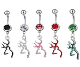 D0067 Browning Deer Belly Bell Button Ring Mix Colours0124826179