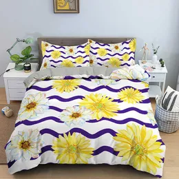 Bedding sets Floral Leaves Print Bedding Set Soft Breathable Duvet Cover With Zipper Closure Multiple Sizes Quilt Cover Home Textiles