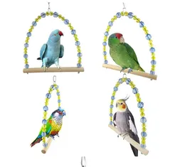 Pet Toys Parrots Bird Stand Bar Ladder Bite Chew Toy Swing Elevated Station Bird Supplies