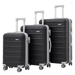 Bavullar 20/24/28 inç Yükseltilmiş Genişleme Üç Parçası Bavul seti fermuarlı abs trolley bagajı tekerlekler üzerinde yatılı