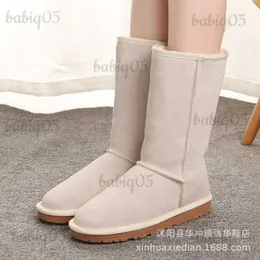 Stövlar Snow Boots 5815 High Tube Beige Long Boots For Men and Women Winter Boots Stora Cowhide Babiq05