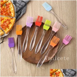 BBQ Tools Accessories Sile Baking Oil-Brush Oil Bottle Barbecue Brushs With Scale Sauce Butter Brush Kitchen Cooking T9I002236 DRO DHYVP