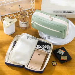 Pencil Bags Angoo Cream Cube Pencil Bag Pen Case Pure Color Basic Design Storage Pouch Pocket for Stationery School A7289 HKD230901