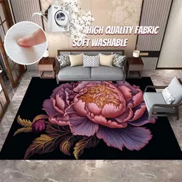 Flower Art Large Living Room Rug 160x230cm Bedroom Carpet Aesthetics Bed End Decor Floor Mat Household Balcony Sofa Area Carpets HKD230901