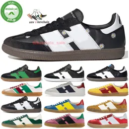 OG Оригинальная дизайнерская повседневная обувь веганская белая черная жевательная резинка красная газели тренеры монограмма Gazelle Pink Wales Bonner Cream Green Sambees Sneakers платформы 36-45