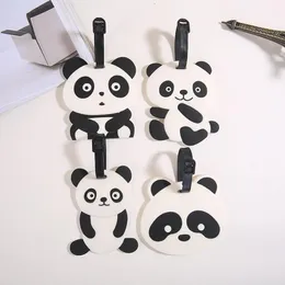 Acessórios de viagem Panda Bonito 4 Cores Etiqueta de Bagagem de Sílica Gel Mala ID Endereço Titular Bagagem Etiqueta de Embarque Etiqueta Portátil