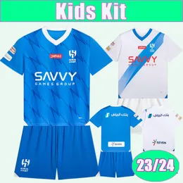 23 24 Al Hilal Saudi Kids Kit Soccer Jersey KOULIBALY NEVES AL-DAWSARI AL BULAIHI AL SHEHRI YASSER MICHAEL Camisetas de fútbol local visitante Uniformes