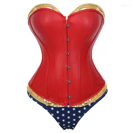 Bustiers & Corsets Faux Leather And Waist Halloween Plus Size Korset Top Sexy Slimming Overbust Corset Lace Up Steampunk Corselet