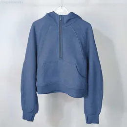 LL Yoga Kvinnors yoga sport halv zip hoodie sport och fritid kvinnors gymträningskläder yoga bär kappa vinterjackor långärmad topp sportkläder sportkläder fitness