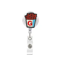 Business Card Files Cute Retractable Badge Holder Reel - Clip-On Name Tag With Belt Clip Id Reels For Office Workers Hamburger Doctors Ot3At