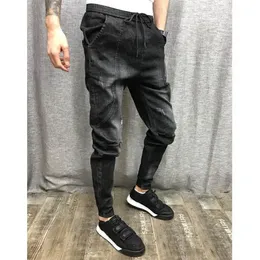 Mens Jeans Autumn Style Korean Black Stretch Spiritual Society Guy Pants Slim 230831