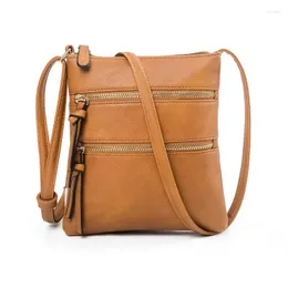 Sacos da noite 2023 moda mulheres crossbody saco pu couro marrom bolsa pequena aba simples senhora bolsa de ombro mensageiro