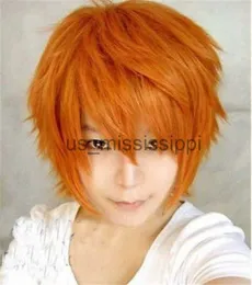 Peruca de cosplay peruca para koushi sugawara nishinoya yuu hinata haikyuu traje de halloween curto laranja partido masculino pelucas peruk x0901