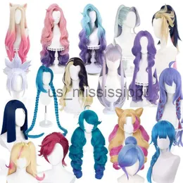 Cosplay Wigs Game LOL Ahri Seraphine Akali Gwen The Piltover Enforcer Vi Riven Zyra Jinx Caitlyn Cosplay Wigs Heat Resistant Wig Cap x0901