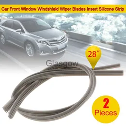 Windshield Wipers 2Pcs Boneless Wiper Car Front Window Windshield Wiper Blades Insert Silicone Strip 6 mm 28 inch Car Window Wiper Blade Strip x0901