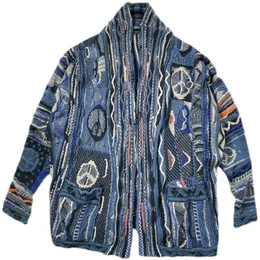 سترات الرجال Kapital Hirata Hehong anti War Retro Cardigan على الطراز الوطني الصناعة الثقيلة الصناعة فضفاضة سترة الكشمير المفتوحة كبيرة الحجم 230831