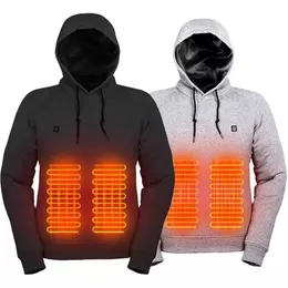 メンズフーディーズスウェットシャツ屋外電気USB暖房セーターフーディーズメンズ冬の温水服を充電するヒートジャケットスポーツウェア230901
