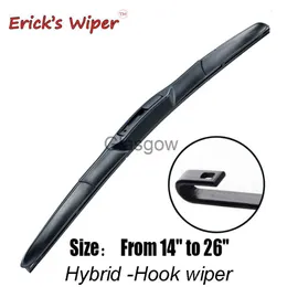 Windshield Wipers Erick's Wiper 1Pc Universal Front Hybrid Wiper Blade 14" 16" 17" 18" 19" 20" 21" 22" 24" 26" U J Type Hook Windscreen Wipers x0901