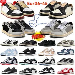 Jumpman di alta qualità 1 scarpe da basket basse 1s Scarpe da ginnastica oliva Reverse Mocha Nero Phantom Shadow Toe Wolf Grigio Vintage Rosa uomo donna scarpe da ginnastica sportive all'aperto