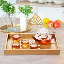 Plates Wooden Serving Tray Rectangle Tea Drink Platter Storage Cheese Board For Party Breakfast Home Kitchen Decor