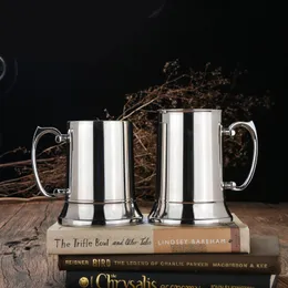 NEW 16 oz ounce Double Wall Stainless Steel Tankard Double Wall Beer Mug Cocktail Breakfast Tea Milk Mugs 450ml Handgrip Coffee Cup Bar Tools Drinkware Tools