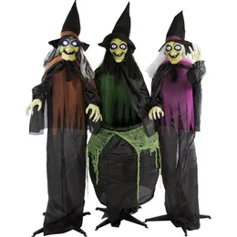 Lebensgroße animatronische Halloween-Hexen, mehrfarbig