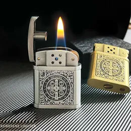 Metal Constantine Retro Petrol Trenches Kerosene Lighter Hell Detective Armor Oil Fire Smoking Accessories Gadgets For Men Gifts B660