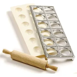 Bakning bakverk norpro ravioli maker med press pasta deg mögelverktyg och rullande pin droppleverans hem trädgård kök matsal dhf82