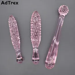 Anal Toys Pink Glass Dildo Artificial Corn Penis Crystal Fake Plug Prostate Massager Masturbate Sex Toy for Adult Gay Women Men 230901