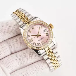 Montre de luxe en or pour femmes, montres mécaniques automatiques de styliste lumineuses de 28mm, montre en diamant Dayjust, montres-bracelets en acier inoxydable pour cadeau pour femmes