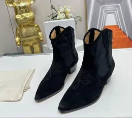 Realfine888 5A Boots IM8156350 Isabelmarant DeWina Suede Skórzowa skórzana kostka buty dla kobiet z rozmiarami pudełka 35-40