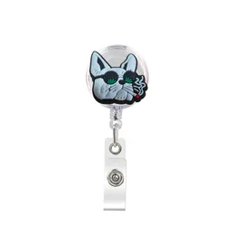 Business Card Files The Flowers Retractable Badge Reel With Alligator Clip Name Nurse Id Holder Decorative Custom Drop Delivery Otoj6