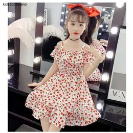 designer girl Dress Girl's Dresses Summer Party Dress for Kids Fashion Children's Floral Princess Suspenders One Shoulder Dresses