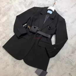 Fashion Casual Women Blazers Designer Suit Retro Single-breasted Jacket Long Sleeve Office Coats with Belt