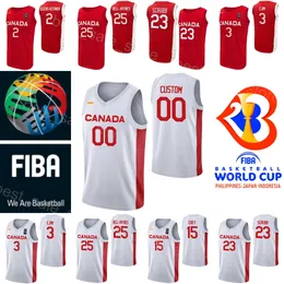 Printed Basketball World Cup 2023 Canada Jerseys RJ Barrett 9 Kelly Olynyk 13 Dillon Brooks 24 3 Melvin Ejim 23 Phil Scrubb 25 TRAE BELL-HAYNES ZACH EDEY National Team