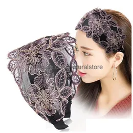 Headbands Wide Lace Embroidery Hairpin With Toothed Headband Simple Hairband Fashion Women 5 Colors Wholesale Drop Delivery Jewelry Ha Dhest