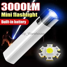 Факелы Mini Mini Flashlight Простой маленький факел портативный супер -яркий мини -горел горел USB Accearge Outdoor светодиодный фонарь HKD230902