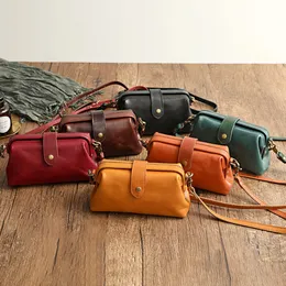 Shopping Bags Casual Leather Shoulder Retro Handmade Doctor Bag Clutch Crossbody Women Vintage Style Travel Handbags Messenger 230901