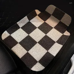 Halılar PVC Cuttable Araba Mat Siyah Beyaz Grids Halı Halı Koltukları Alan Anti Toz Zemin Koruma Ayakkabıları Ped Hoş Geldiniz Posorat Düzenli Dekor