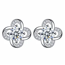 Orecchini a bottone di design trifoglio coreano per donne ragazze brillanti diamanti bling cristallo amore geometria fascino orecchini orecchini anelli orecchini gioielliSemplicità